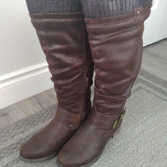 Ladies Chocolate Brown Riding Boots - Picture 1 of 12